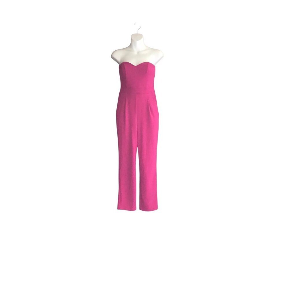 Express Fuchsia Pink  Strapless Jumpsuit